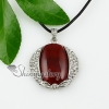 round tigereye agate rose quartz amethys glass opal semi precious stone rhinestone necklaces pendants design B