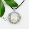round tigereye agate rose quartz amethys glass opal semi precious stone rhinestone necklaces pendants design C