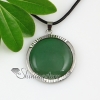 round tiger's eye rose quartz amethyst jade agate natural semi precious stone necklaces pendants design D