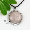 round tiger's eye rose quartz amethyst jade agate natural semi precious stone necklaces pendants design E