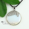 round turquoise glass opal natural semi precious stone necklaces pendants design B