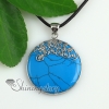 round turquoise glass opal natural semi precious stone necklaces pendants design D