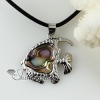 sea turtle horse fish oval rainbow abalone shell necklaces pendants design B