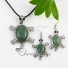 sea turtle move amethyst rose quartz jade semi precious stone necklaces pendants and dangle earrings jewelry sets design B