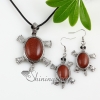sea turtle move amethyst rose quartz jade semi precious stone necklaces pendants and dangle earrings jewelry sets design D