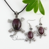 sea turtle move amethyst rose quartz jade semi precious stone necklaces pendants and dangle earrings jewelry sets design E