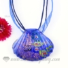 seashell lampwork murano glass necklaces pendants jewelry blue