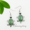 seaturtle tigereye semi precious stone amethyst rose quartz turquoise opal jade dangle earrings design A