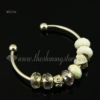 silver charms bangles bracelets with rainbow crystal beads white