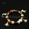 silver charms bracelets with european murano glass european beads brown