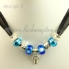 silver charms necklaces with european murano glass beads design E