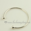 silver plated bangles bracelets fit for charms beads silver
