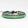 single wrap leather jade beaded bracelets jewelry design D
