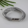 six layer magnetic buckle pu leather bracelets design J
