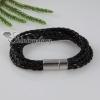 six layer magnetic buckle pu leather bracelets design E