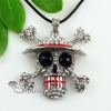 skull hat round amethyst jade agate semi precious stone rhinestone necklaces pendants design A