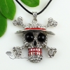 skull hat round amethyst jade agate semi precious stone rhinestone necklaces pendants design C