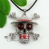 skull hat round amethyst jade agate semi precious stone rhinestone necklaces pendants design D
