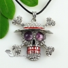 skull hat round amethyst jade agate semi precious stone rhinestone necklaces pendants design E