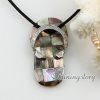 slipper patchwork sea water penguin oyster white oyster rainbow abalone shell necklaces pendants design D