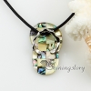 slipper patchwork sea water penguin oyster white oyster rainbow abalone shell necklaces pendants design A