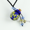 small wish bottle pendant necklace necklace vials for ashes wholesale distributor venetian lampwork glass jewelry with flower inside design E