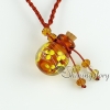 small wish bottle pendant necklace necklace vials for ashes wholesale distributor venetian lampwork glass jewelry with flower inside design F