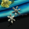 snowflake 925 sterling silver plated stud ear pin earrings silver