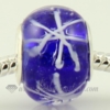 snowflake murano glass beads for fit charms bracelets blue
