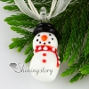snowman murano glass neckalce pendants jewelry red