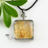 square amethyst quartz necklaces pendants design A