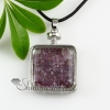 square amethyst quartz necklaces pendants design C