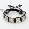 square beads rhinestone macrame bracelets design B