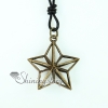 star genuine leather copper openwork necklaces with pendants design B