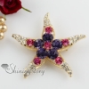 starfish colorful rhinestone scarf brooch pin jewelry design C