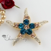 starfish colorful rhinestone scarf brooch pin jewelry design A