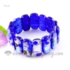 stretch foil lampwork murano glass beads bracelets jewelry blue