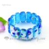 stretch foil lampwork murano glass beads bracelets jewelry light blue