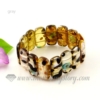 stretch foil lampwork murano glass beads bracelets jewelry brown
