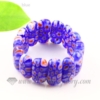 stretch millefiori lampwork murano glass beads bracelets jewelry blue
