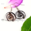 swirled foil lampwork murano glass earrings jewelry black