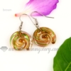 swirled foil lampwork murano glass earrings jewelry brown