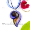 swirled foil lampwork murano glass necklaces pendants jewelry blue