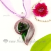 swirled foil lampwork murano glass necklaces pendants jewelry purple