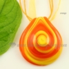 swirled lampwork murano glass necklaces pendants jewelry orange