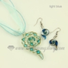 swirled venetian murano glass pendants and earrings jewelry light blue