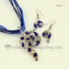 swirled venetian murano glass pendants and earrings jewelry blue