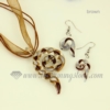swirled venetian murano glass pendants and earrings jewelry brown