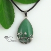 teardrop flower jade rose quartz natural semi precious stone pendant necklaces design B