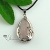 teardrop flower rhinestone amethyst rose quartz jade natural semi precious stone pendants for necklaces design D